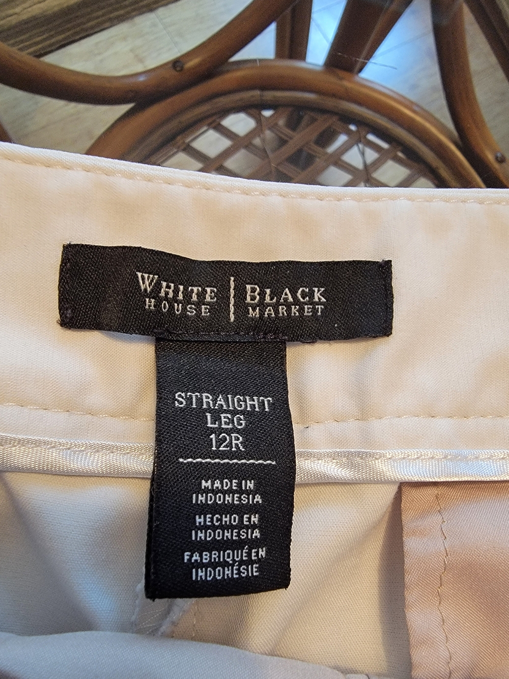 White House Black Market Women's Straight Leg Pants in White